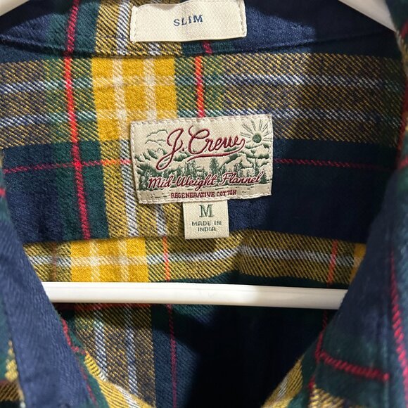 J. Crew Slim Fit Midweight Flannel Workshirt - Mint! - Picture 2 of 6